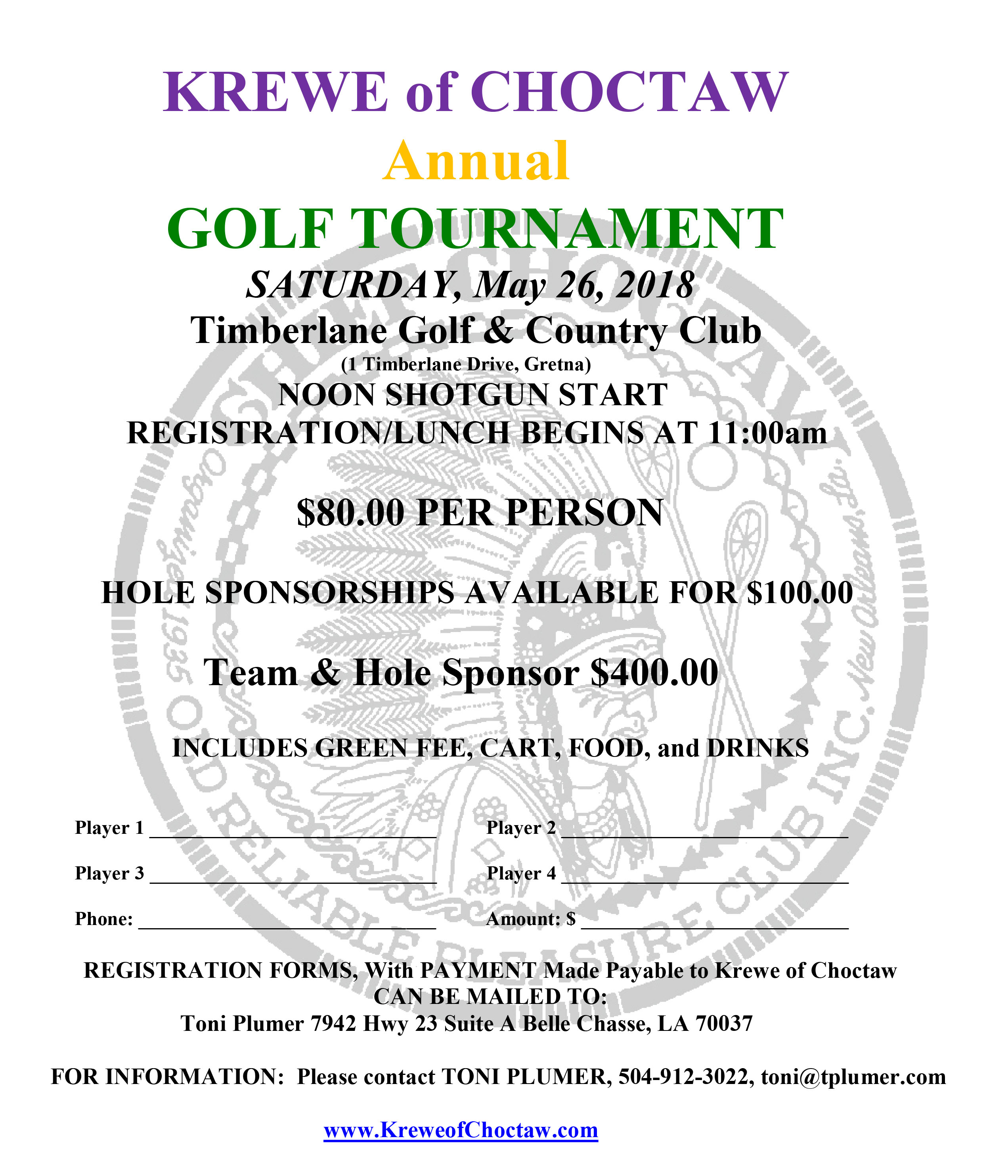 Choctaw Annual Golf Tournament – May 26th